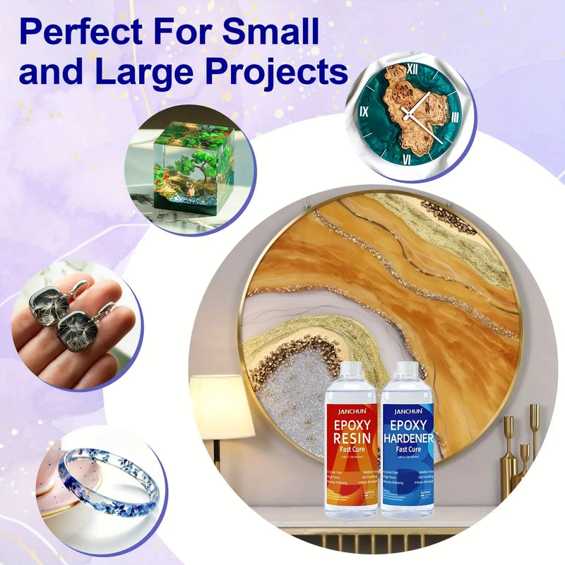 16oz Premium Clear Epoxy Resin Kit Casting And Coating Resin And Hardener Glitter Applicable for River Table Tops, Art Casting Resin, Jewelry Projects, DIY, Tumbler Crafts, Molds, Art Painting, Easy Mix 1:1 Ratio, Christmas D Our3Designs