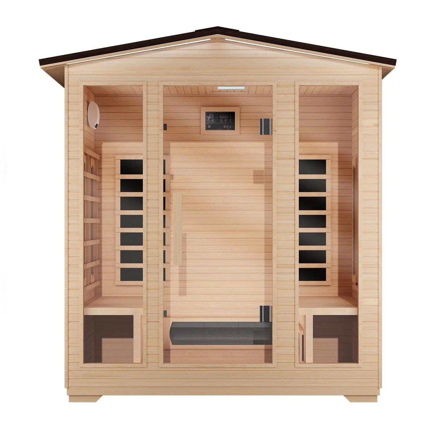 Outdoor Sauna, 4 Person Far Infrared Sauna, 10 Minutes Warm up Home Sauna, 3060Watt
