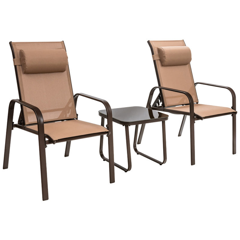Upgrade Your Outdoor Space with Our Stylish 3-Piece Stackable Bistro Set! 🌿✨ Perfect for Cozy Conversations! 🪑💬