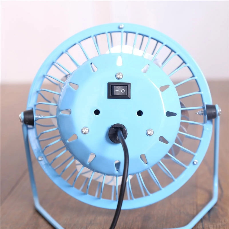 4-Inch Mini Metal Fan USB Desk Fan Small Personal Air Circulator Fan Portable Electric Table Desktop Fan Rechargeable Travel Fans for Camping Office Room Outdoor Black