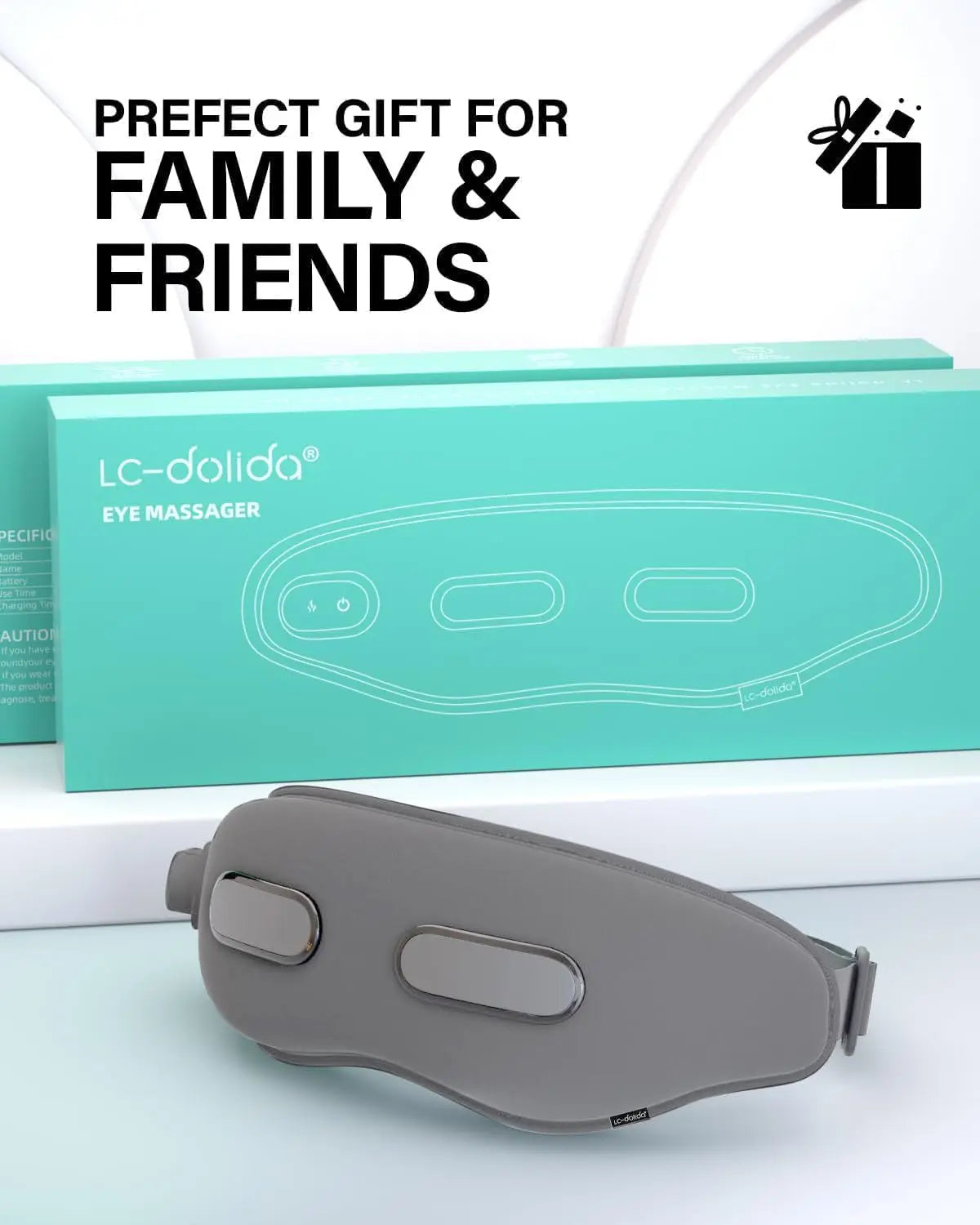 Eye Massager with Heat Eligible Migraine Relief Heated Eye Mask Vibration Migraines Device Compression Music Massager Reduce Dry Eye Improve Sleep Gifts for Women Men (Grey)