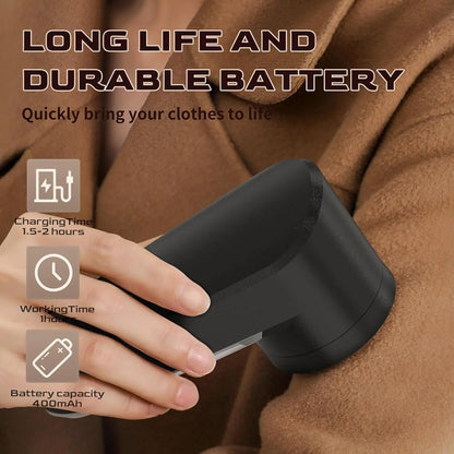 Fabric Shaver, Lint Remover for Clothes, Effectively and Quickly Remove Pills, Sweater Shaver with Stainless Steel Remove Clothes Fuzz, Lint Balls, Pills, Bobbles Black