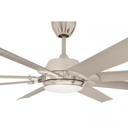 Glenmeadow 84 In. Integrated LED Brushed Nickel Ceiling Fan with Light and Remote Control