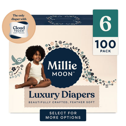 Experience Unmatched Softness and Leak Protection with Millie Moon Luxury Size 1 Diapers - 100 Count for Ultimate Baby Comfort!