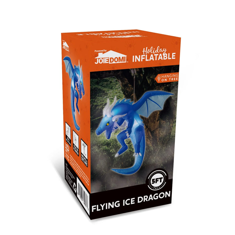 Soar into Halloween with our 5 FT Inflatable Ice Dragon! 🐉💙 Transform your yard with this epic blue flying dragon decoration! #HalloweenDecor #InflatableDragon