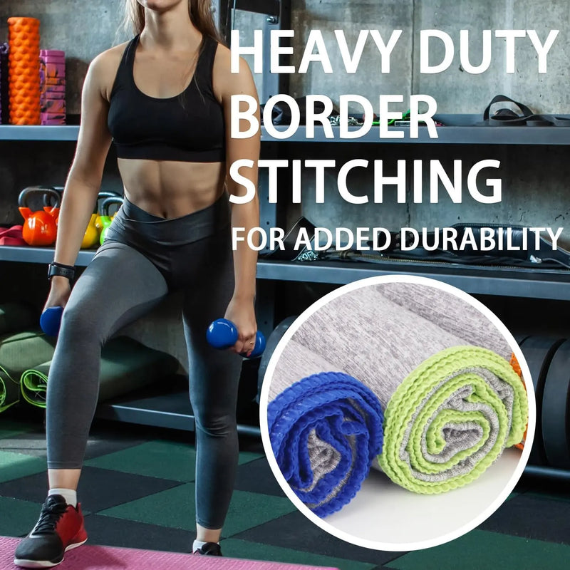 5 Pack Microfiber Gym Towels for Working Out, 16" X 26.8", Silver ION Odor-Free Absorbent Fiber, Fast Drying and Quick Dry Towels for Body Sweat, Working Out