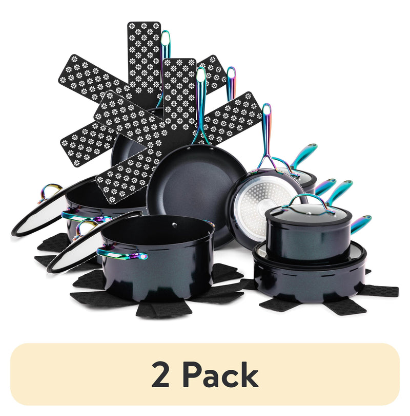 12-Piece Non-Stick Cookware Set, Signature Collection Pots and Pans Set - Blue