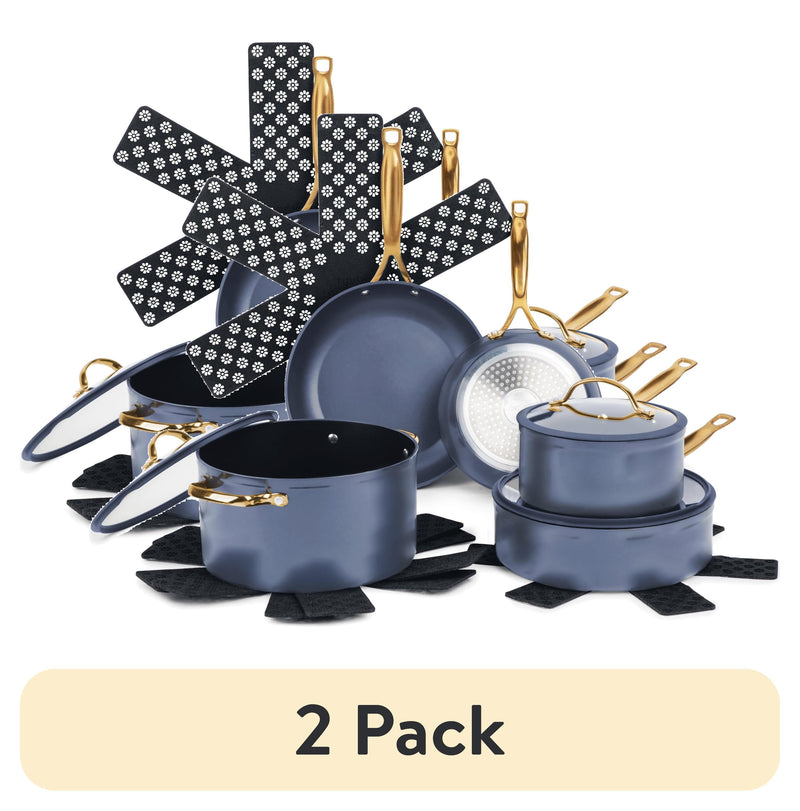 12-Piece Non-Stick Cookware Set, Signature Collection Pots and Pans Set - Blue