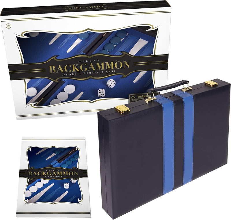 Backgammon Bonanza: The 18-Inch Battle of Wits in a Fancy Blue Suitcase – Perfect for Adults, Kids, and Competitive Cats!
