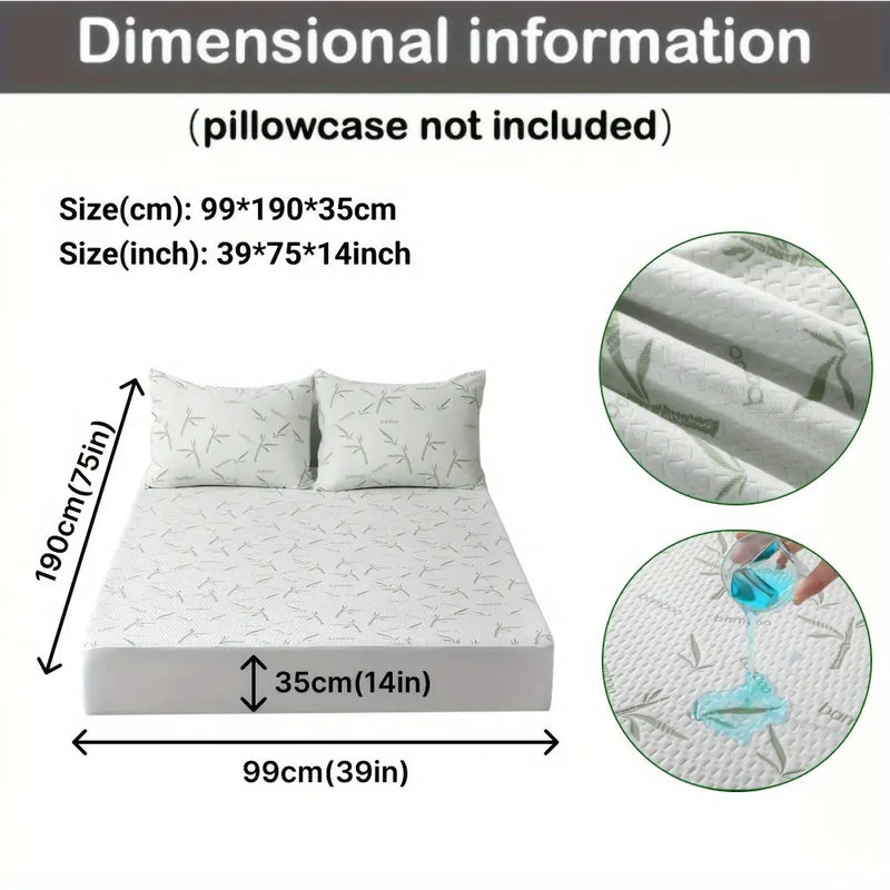 1pc 100% Bamboo Fiber Waterproof Mattress Protector (250gsm), Cooling And Breathable Knitted Mattress Pad Cover, 3D Air Bed Cover For Cozy Sleep Our3Designs