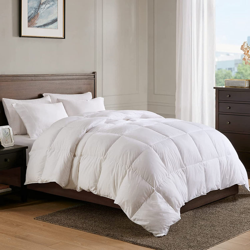Ultra-Soft Luxury King Size Down Feather Comforter - Ultra-Plush Winter Duvet Insert (106x90, White) for Maximum Warmth and Comfort