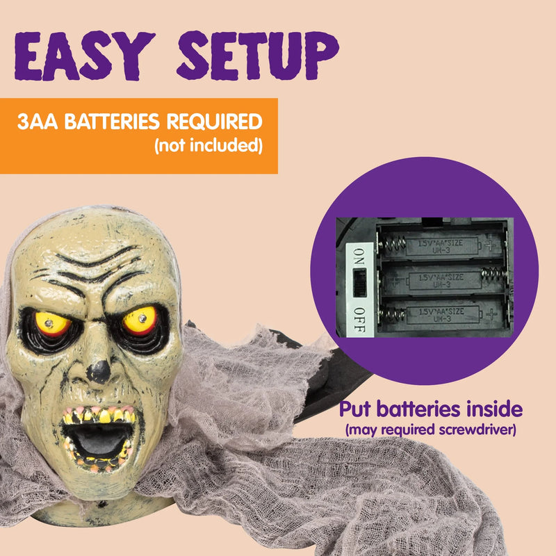 Unleash the Spookiness with Our 35-Inch Zombie Groundbreaker Decoration – Perfect for Outdoor Halloween Fun!