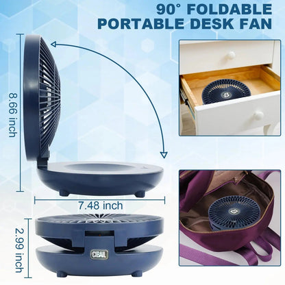 Stay cool anywhere with our Rechargeable 3-Speed Table Fan! 🌬️💙 Perfect for your bedroom, home office, or on-the-go – and it even folds for easy storage! #CoolBreeze #QuietFan #PortableComfort