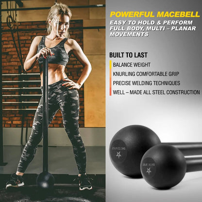 Unleash Your Strength with Our Steel Mace Bell - Perfect for Full Body Workouts, Rehabilitation & Stretching! Available in 5 to 30 lbs for Everyone! 💪✨