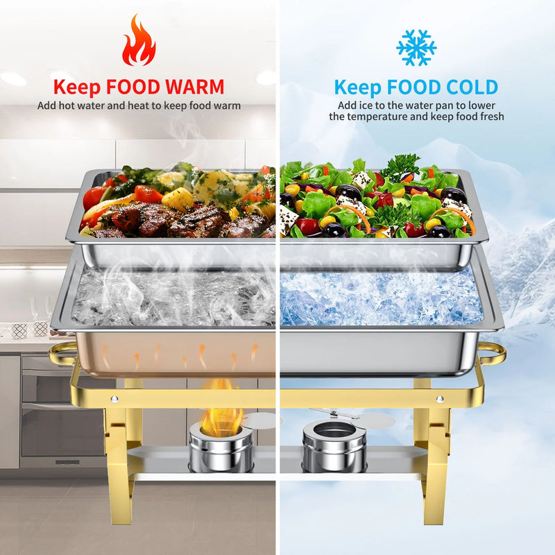 Elevate Your Events with Our 4 Pack 8QT Stainless Steel Chafing Dish Set - Perfect for Buffets, Weddings, and More! ✨🍽️ #PartyEssentials #BuffetStyle