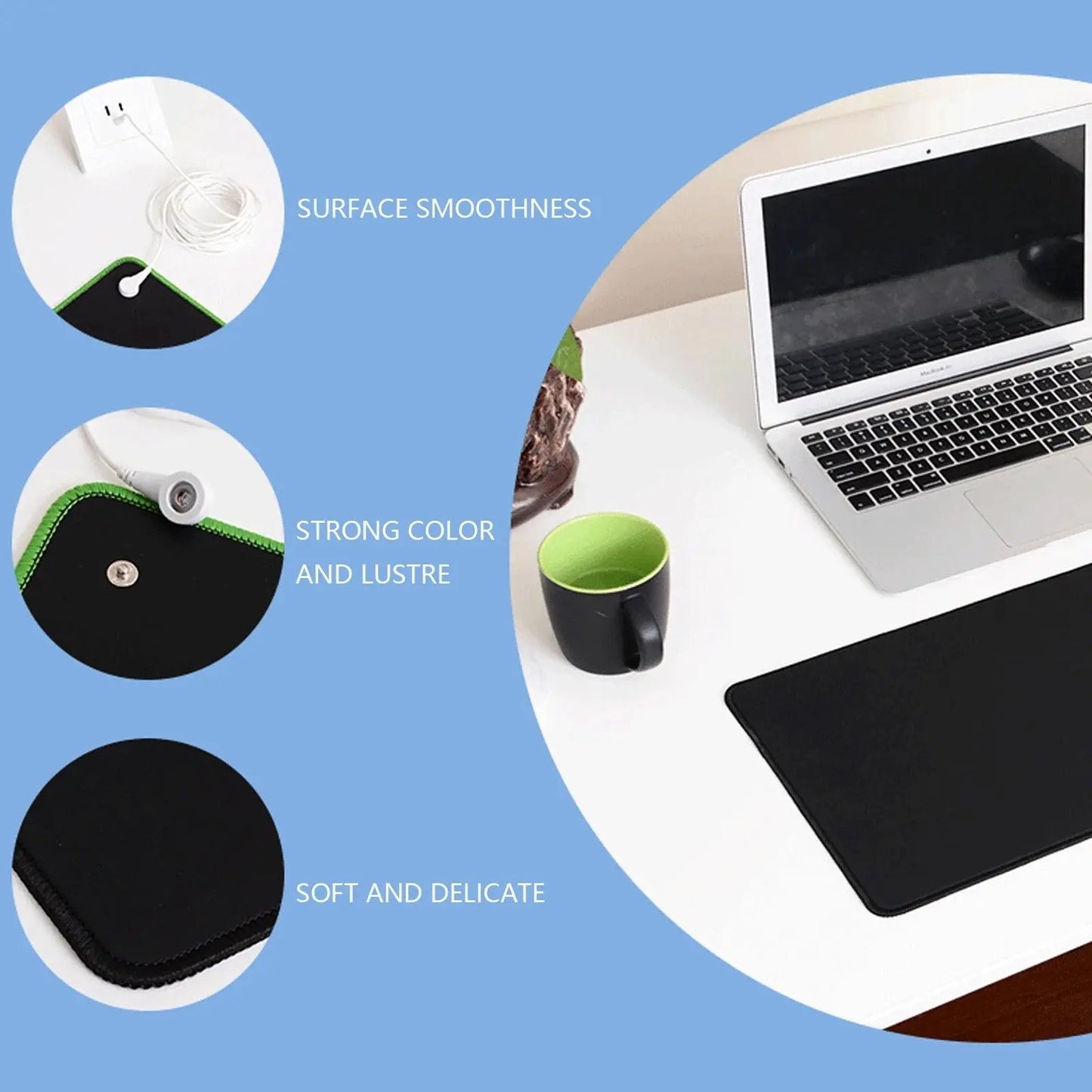 Grounding Earthing Mat,39.3X11.8 Inch/11.8X9.8 Inch, Universal Use for Desk, Foot, Bed Mat by ,Improves Sleep,Reduces Inflammation,Pain,Anxiety