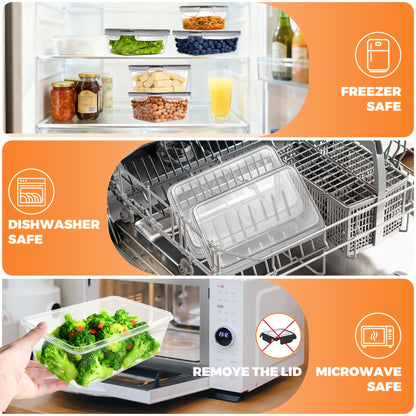 24 pcs Includes 12 Containers, 12 LidsDeluxe Food Storage Container Set