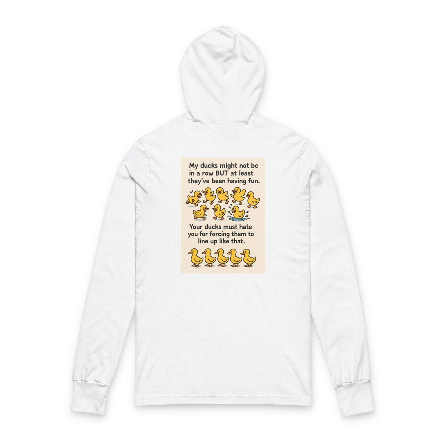 Sunflower Duck Unisex Hooded Long Sleeve Tee, Cute Casual Shirt, Funny Gift, Outdoor Wear, Spring Fashion, Unique (design included)
