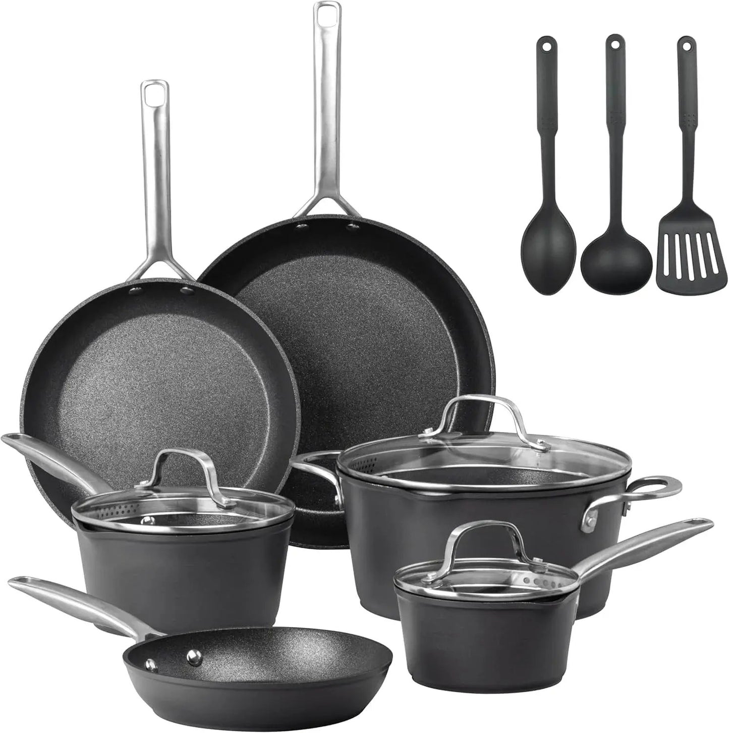 14 Pc Induction Cookware Sets, Kitchen Pots and Pans Set Non Stick, Kitchen Cookware Sets, Nonstick Cookware Set, Non Stick Pots and Pan Set, Hard Anodized, Oven and Dishwasher Safe