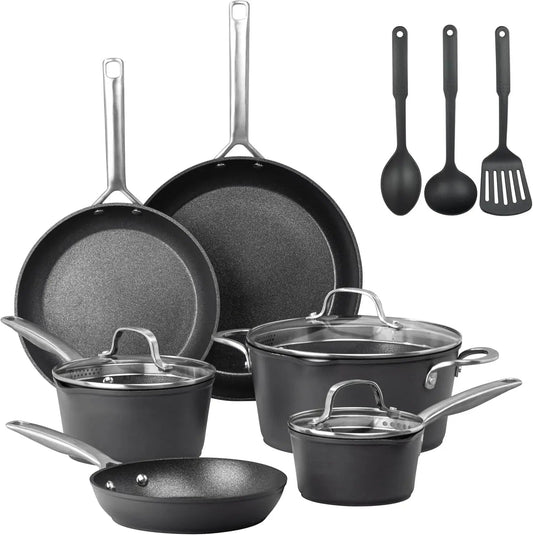 14 Pc Induction Cookware Sets, Kitchen Pots and Pans Set Non Stick, Kitchen Cookware Sets, Nonstick Cookware Set, Non Stick Pots and Pan Set, Hard Anodized, Oven and Dishwasher Safe