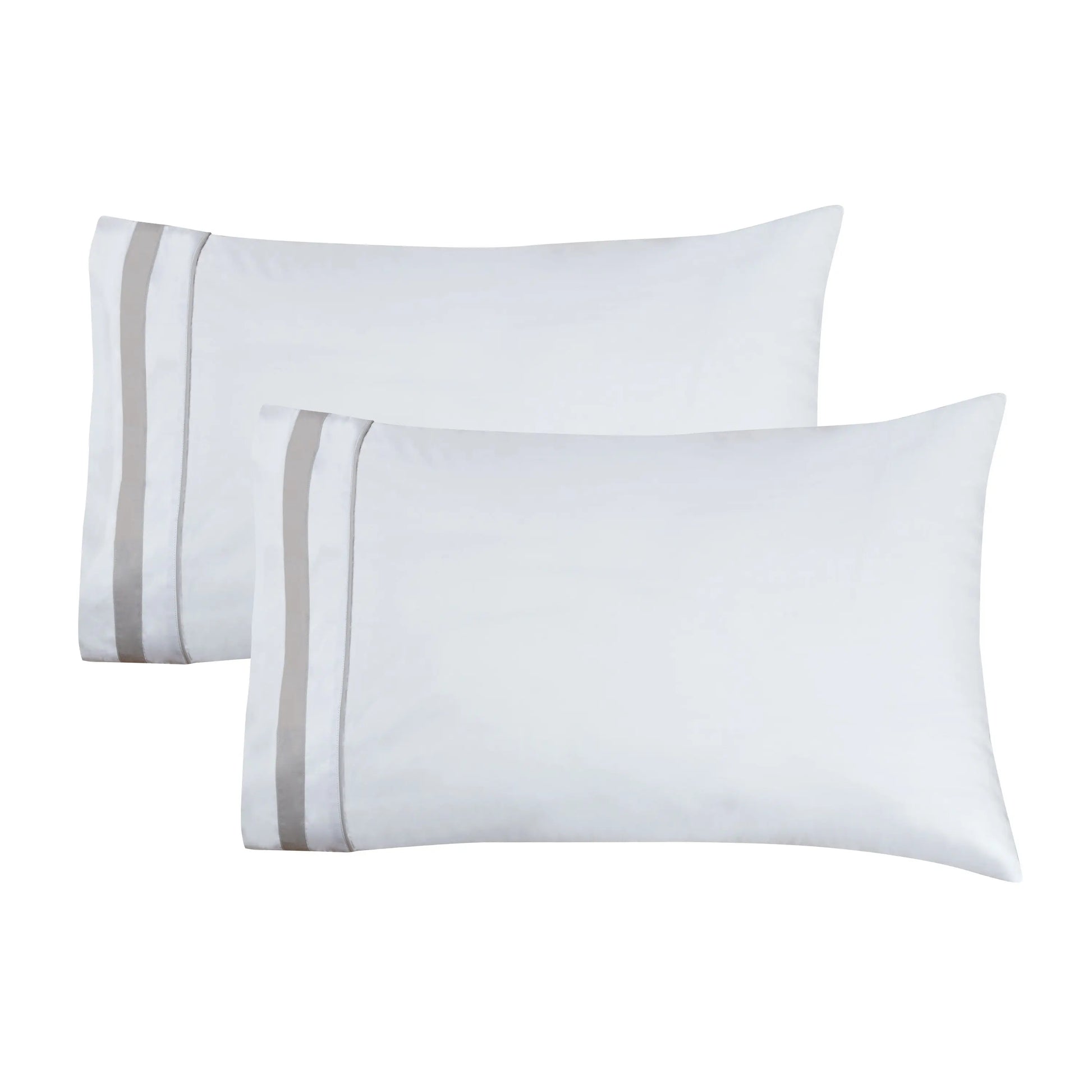 Classic Double Border Percale Cotton Pillowcase Pair Mélange Home