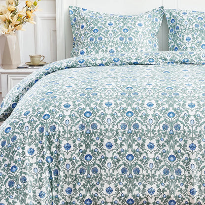 Arts & Crafts Floral Printed Duvet Set Mélange Home
