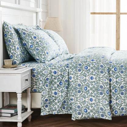 Arts & Crafts Floral Printed Duvet Set Mélange Home