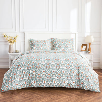 Arts & Crafts Floral Printed Duvet Set Mélange Home
