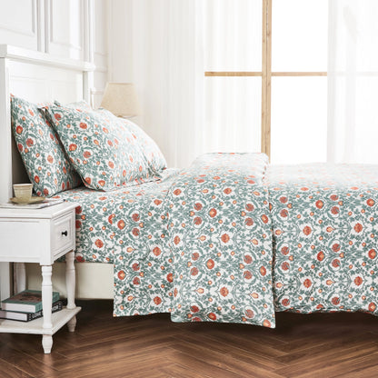 Arts & Crafts Floral Printed Duvet Set Mélange Home