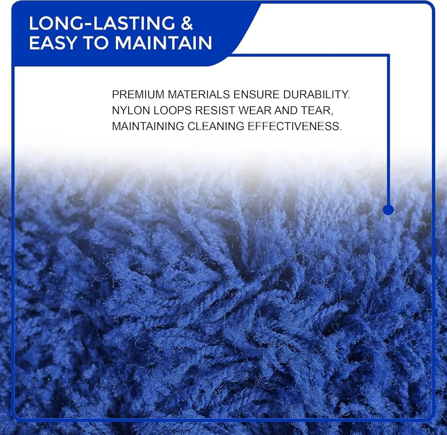 48" Premium Nylon Dust Mop- Heavy Duty Mop Head for Industrial, Commercial, and Residential Cleaning - Dry Floor Duster for Hardwood Surfaces and Commercial Applications - Blue