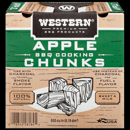 Premium BBQ Apple BBQ Cooking Chunks, 500 Cubic Inch
