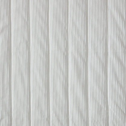 Solid Textured Corduroy Striped Quilt, White, Full/Queen, All Ages