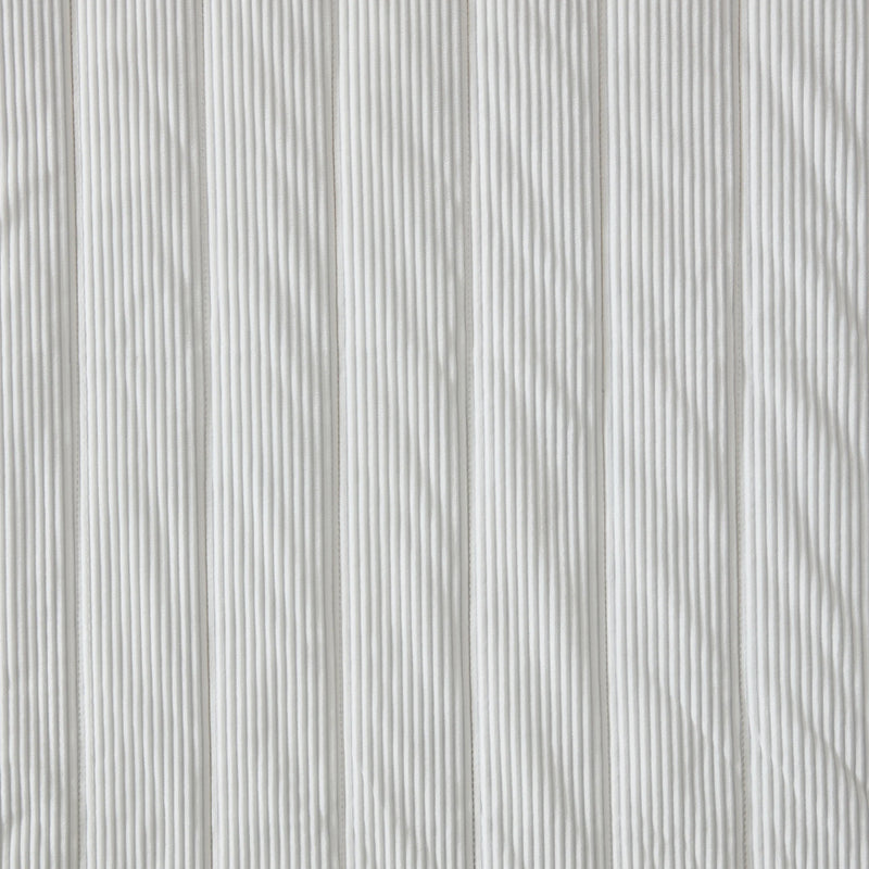 Solid Textured Corduroy Striped Quilt, White, Full/Queen, All Ages