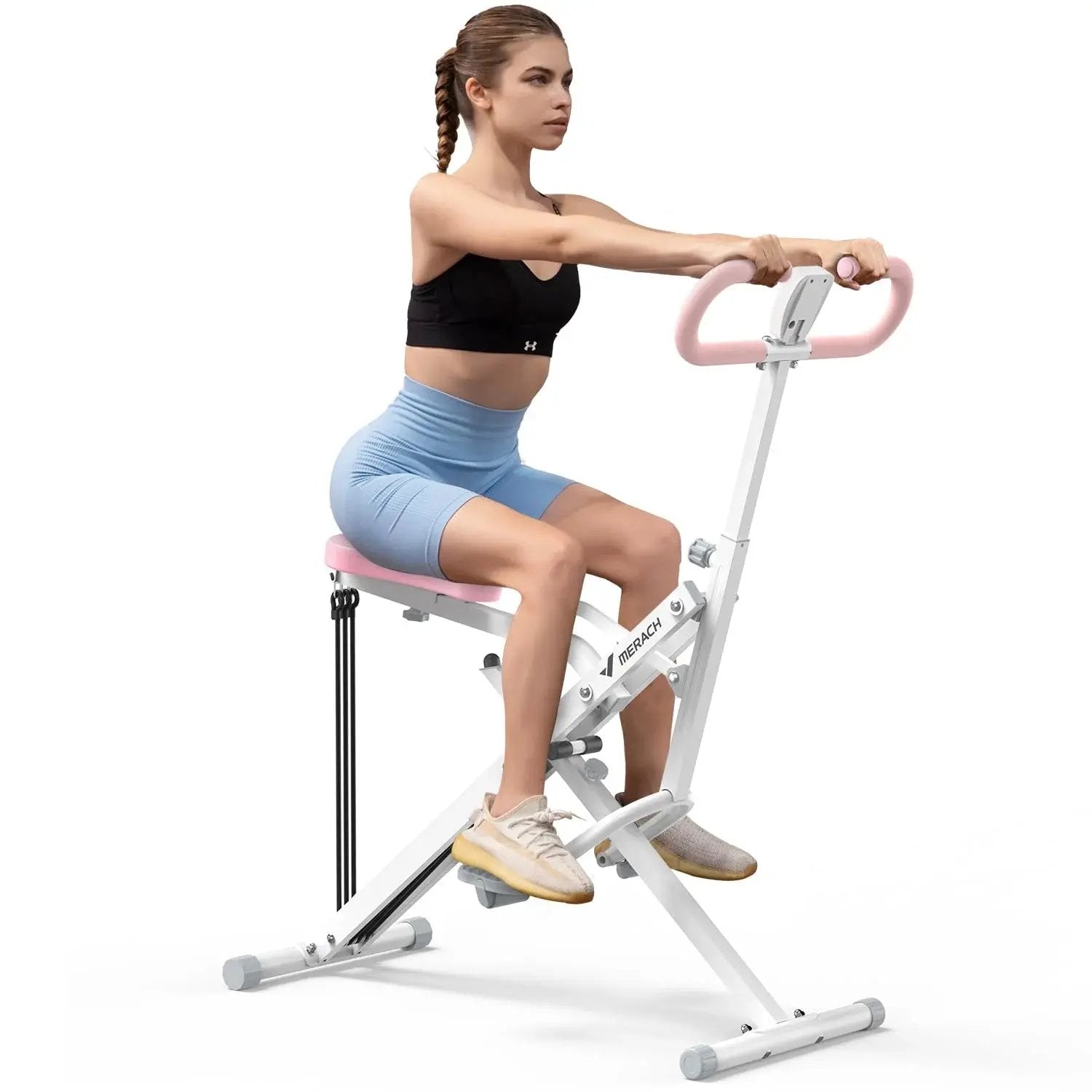 Foldable Squat Assist Trainer for Glutes and Quads - Includes 3 Adjustable Tension Bands