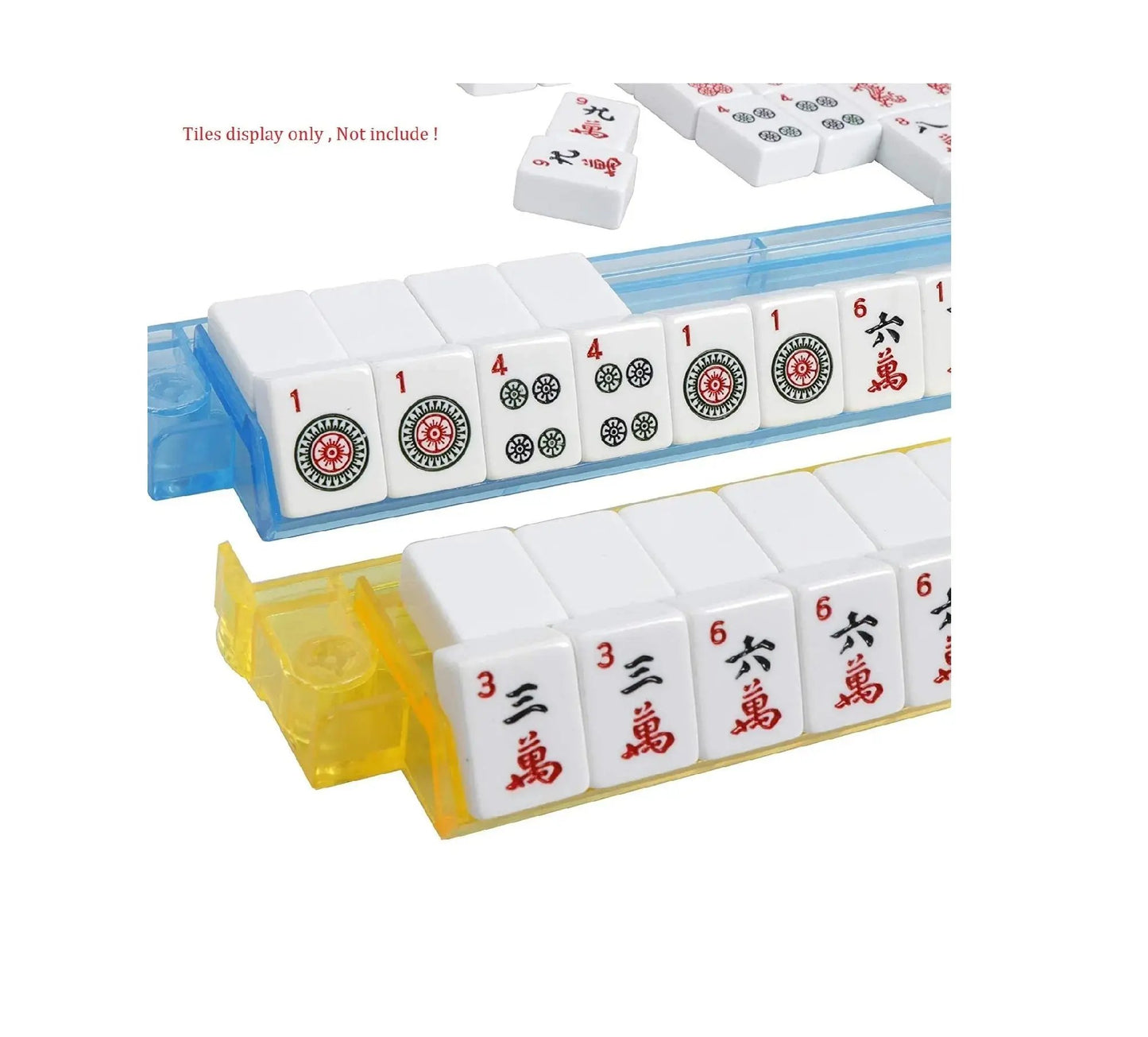 Acrylic Mahjong Mah Jongg Rack and Pusher Combo ,Mah Jong Combo Racks- Multi - Color - Set of 4