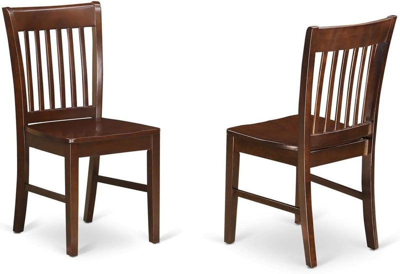 ANNO5-MAH-W 5 Piece Dining Set Includes a round Dining Room Table with Pedestal and 4 Wood Seat Chairs, 36X36 Inch, Mahogany