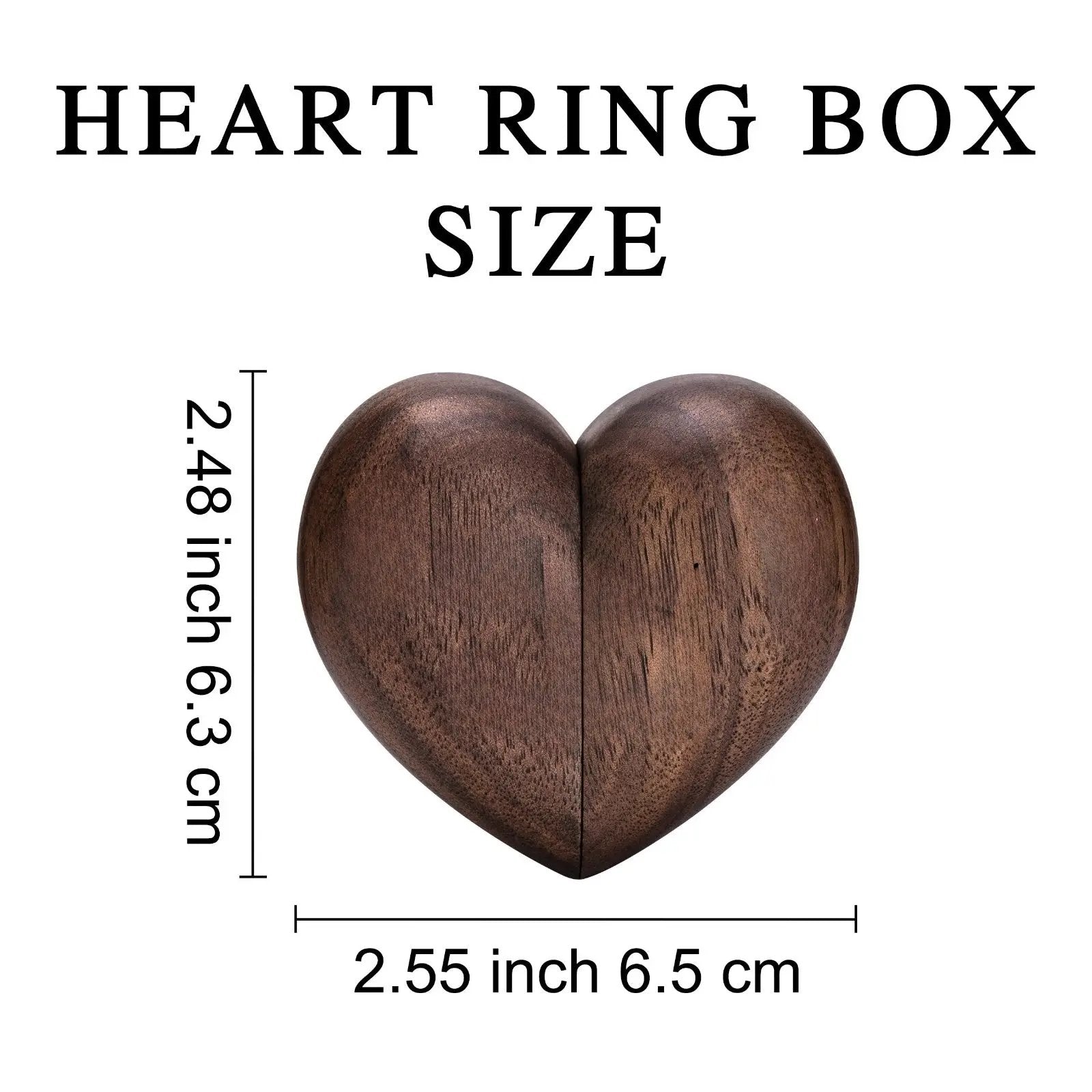 Always and Forever Heart-Shaped Wooden Ring Box with Magnetic Closure O3D