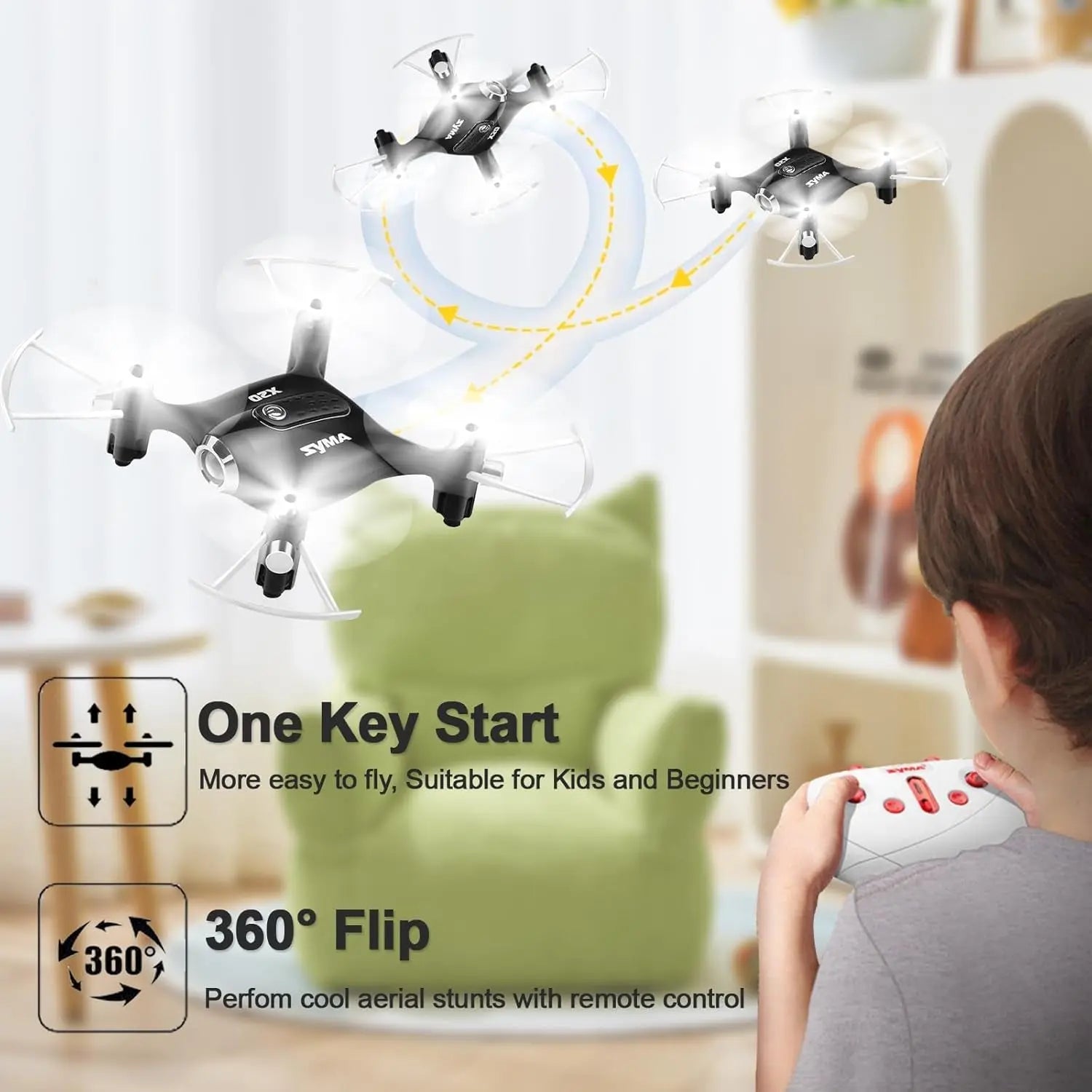 X20 Mini Drone for Kids and Beginners RC Nano Quadcopter with Auto Hovering 3D Flip(Black)