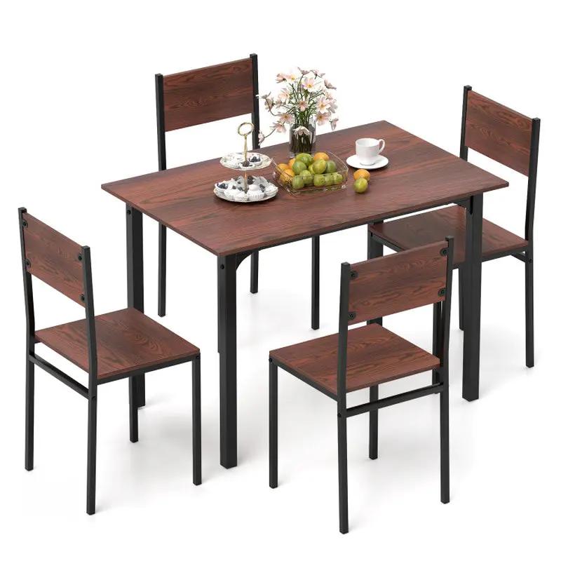 Stylish 5-Piece Industrial Dining Table Set for 4 – Perfect for Modern Kitchens
