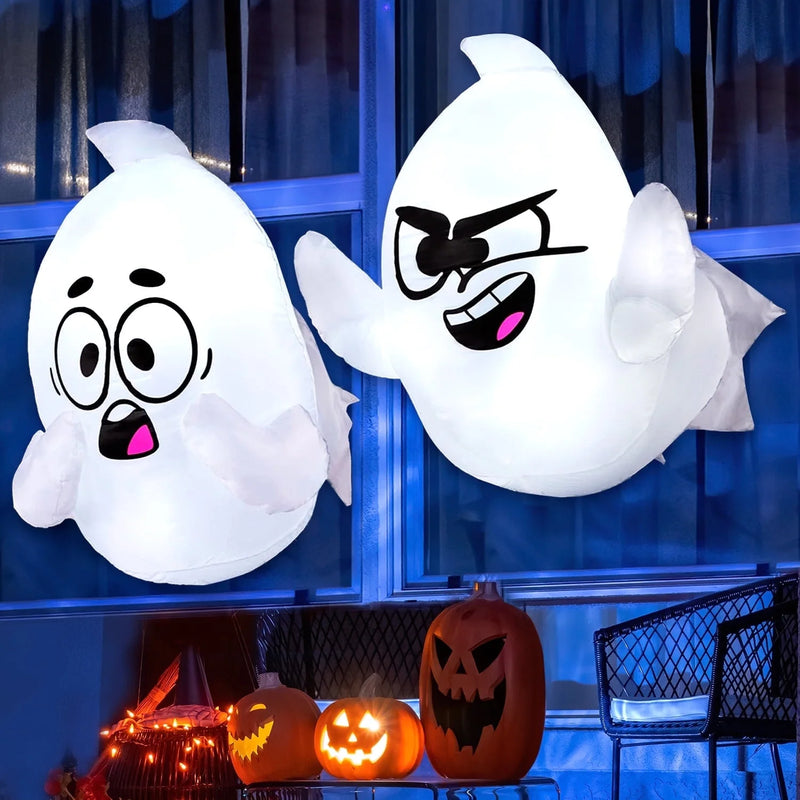 Spook Up Your Halloween! 🎃👻 Get 2 Inflatable Window Ghosts That Fly Out to Haunt Your Yard! Perfect for Outdoor Decoration! 🌙✨