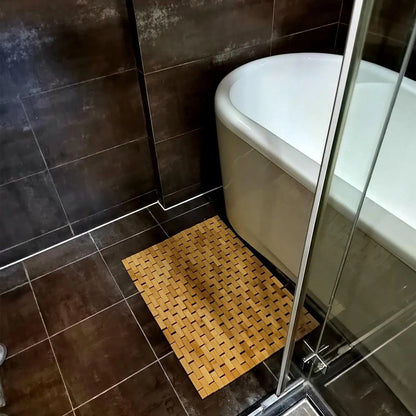Bath Mat Rayon Derived from Bamboo 15.7X 23.6 Inches, Non Slip and Foldable Floor Shower Bath Mat for Bathroom, Bathtub, Shower, Sauna, Hot Tub