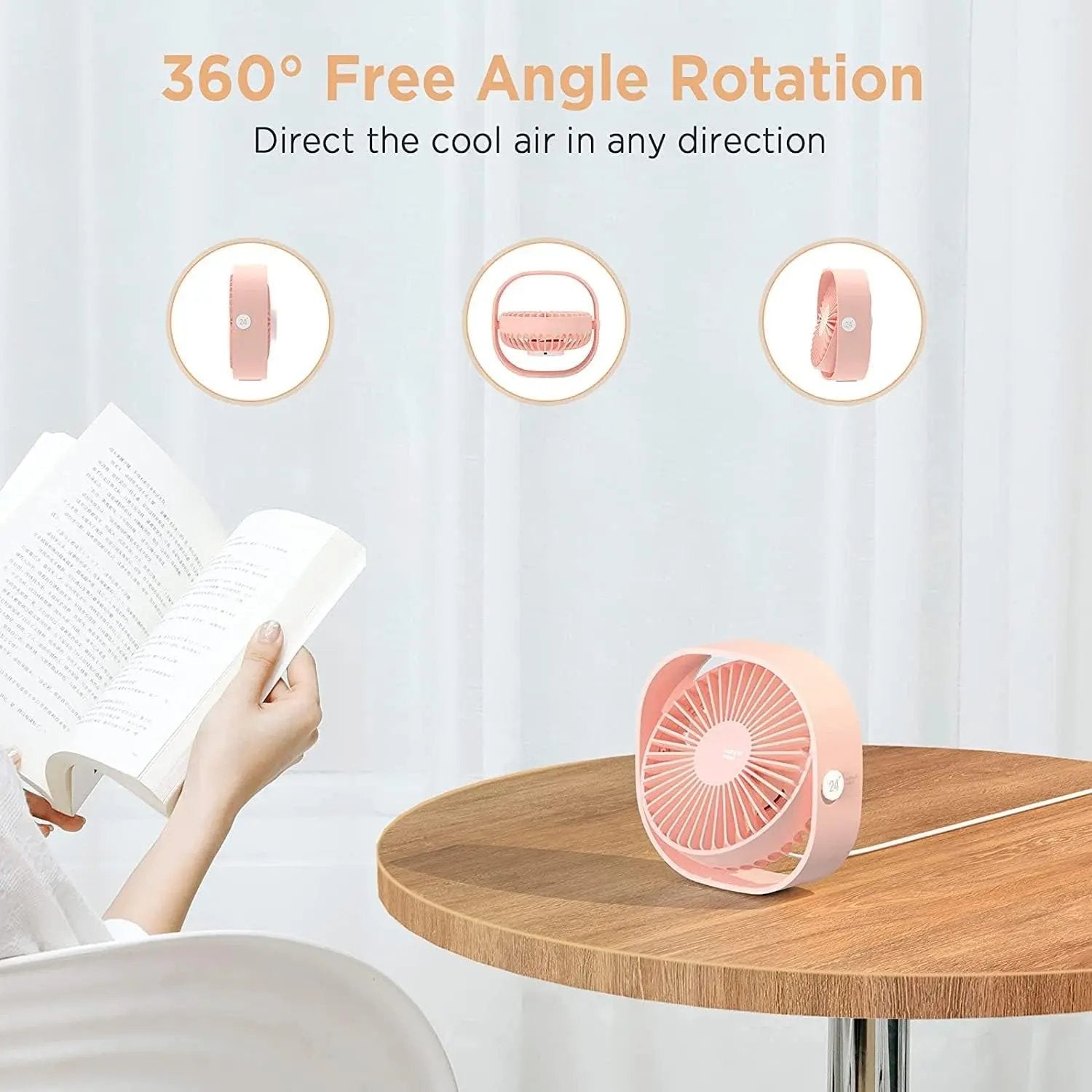 Stay Cool Anywhere with Our USB Small Desk Fan! 🌬️✨ 360° Rotatable, 3 Speed Settings - Perfect for Your Desk, Dorm, or Travel! 🚀🛌 #CoolComfort #PortableFan
