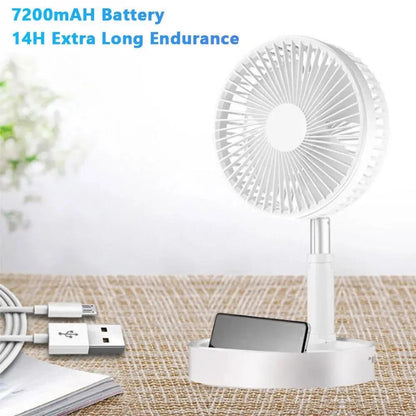 Stay cool on-the-go! 🌬️ Check out our 2-in-1 Foldable Cordless Fan with 4 Adjustable Speeds and Rechargeable Battery! Perfect for home or desk! 💨🔋