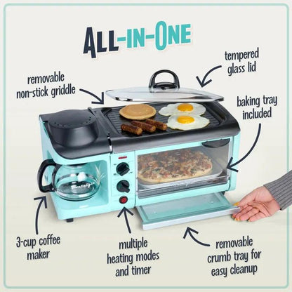 Upgrade your mornings with the Retro 3-In-1 Breakfast Station! ☕🍳🥪 Perfect for the whole family! #BreakfastGoals #RetroVibes