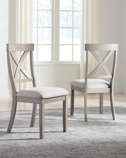 Parellen Modern Farmhouse Upholstered Dining Chair, Set of 2, Gray