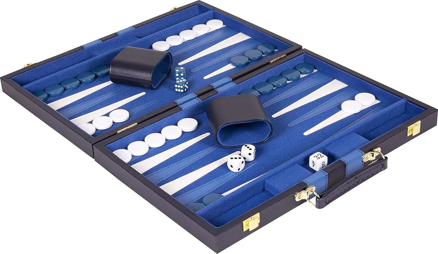 Backgammon Bonanza: The 18-Inch Battle of Wits in a Fancy Blue Suitcase – Perfect for Adults, Kids, and Competitive Cats!