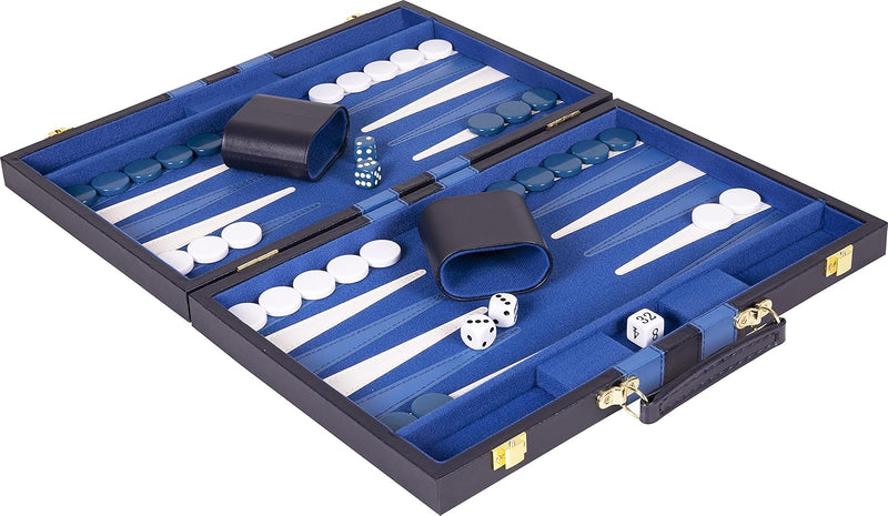 Backgammon Bonanza: The 18-Inch Battle of Wits in a Fancy Blue Suitcase – Perfect for Adults, Kids, and Competitive Cats!