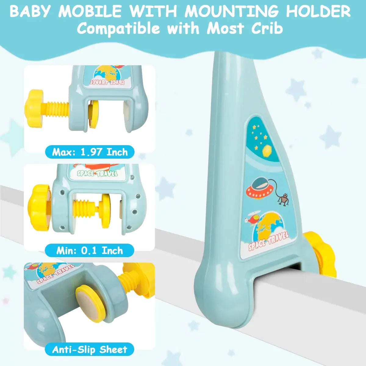 Sweet Dreams for Your Little One: Musical Baby Mobile with Lights & Portable Fun! 🌙🎶✨