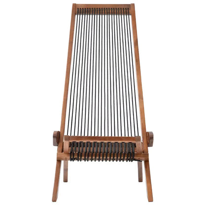 Chair Foldable Leisure Chair Wooden Slanted Back Accent Chair Simple Indoor Outdoor Furniture