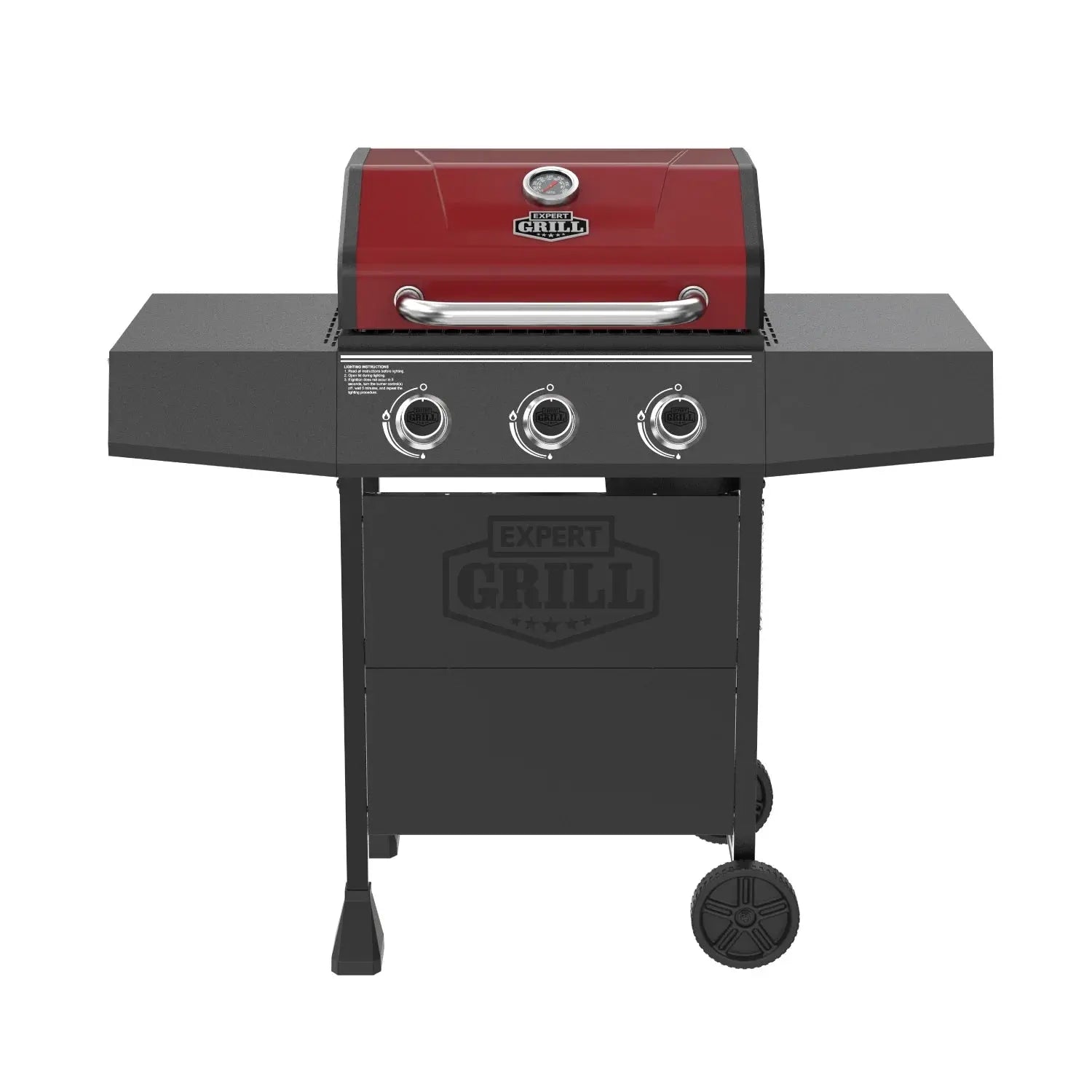 3 Burner Propane Gas Grill in Red